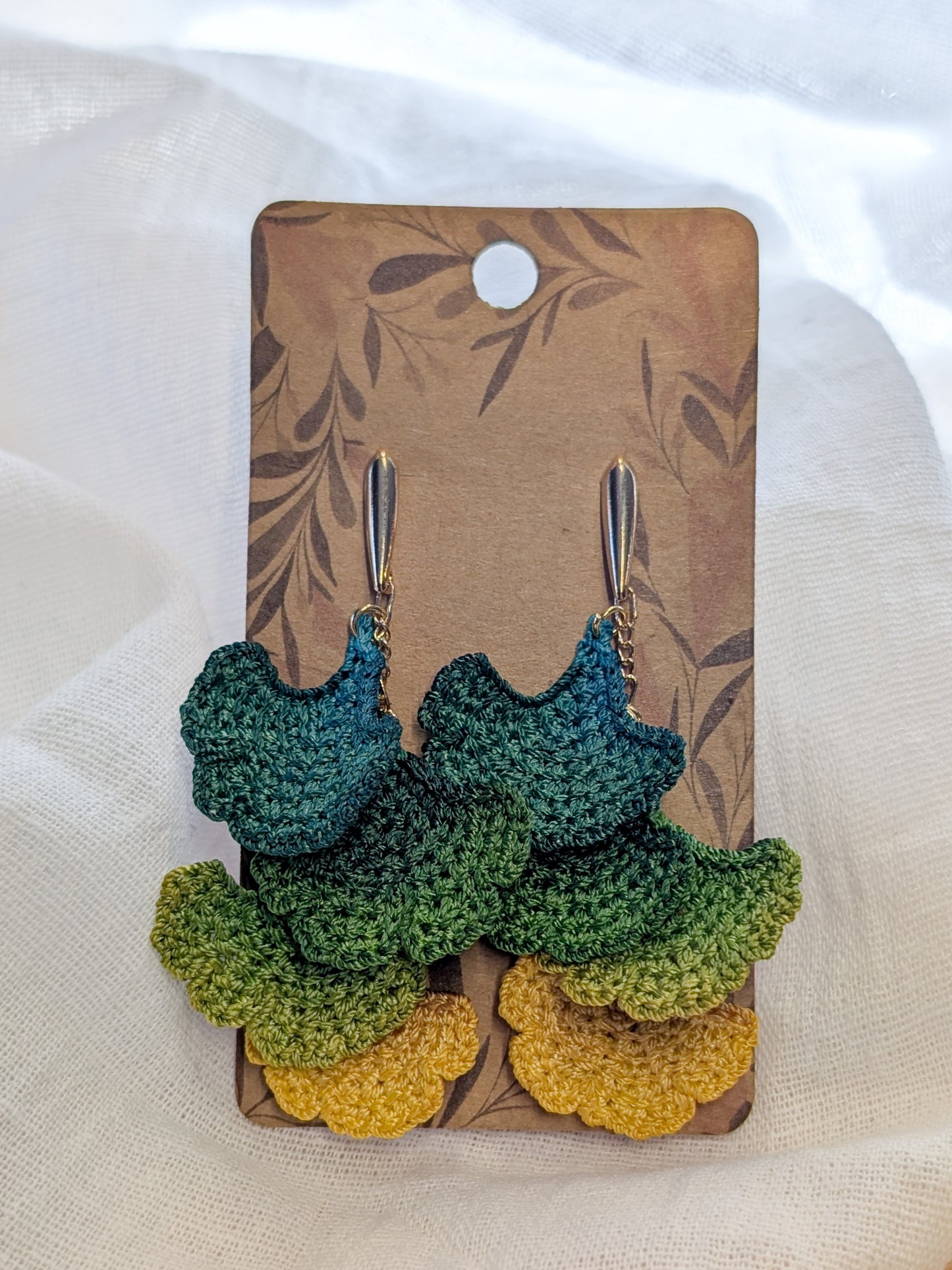 Ginkgo Leaf Crochet earrings