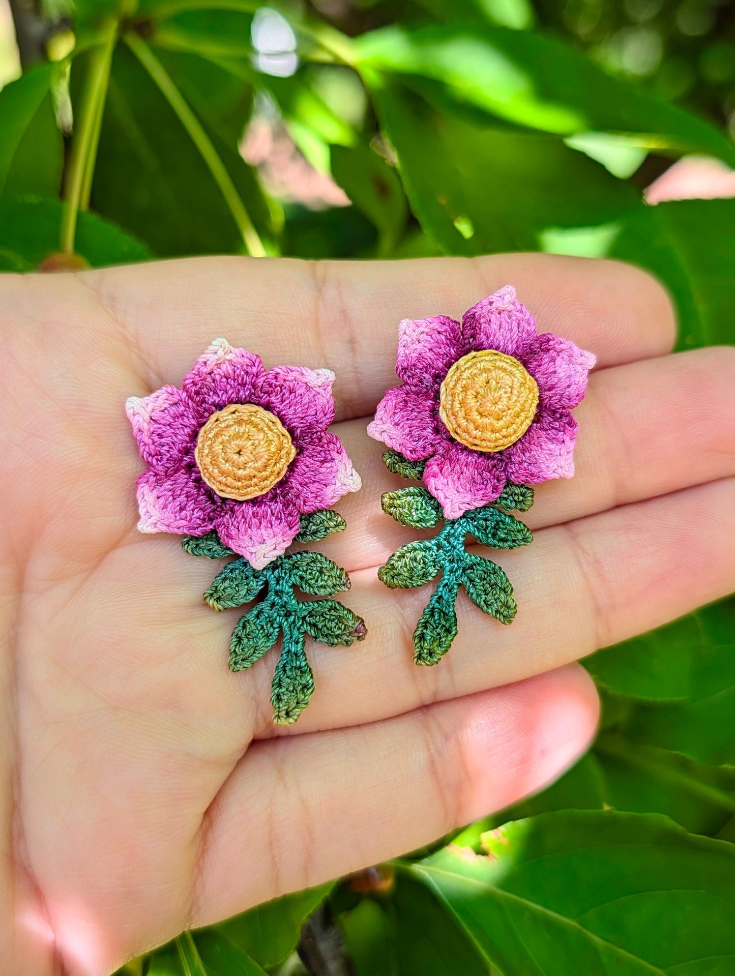 Flower Micro Crochet Earrings