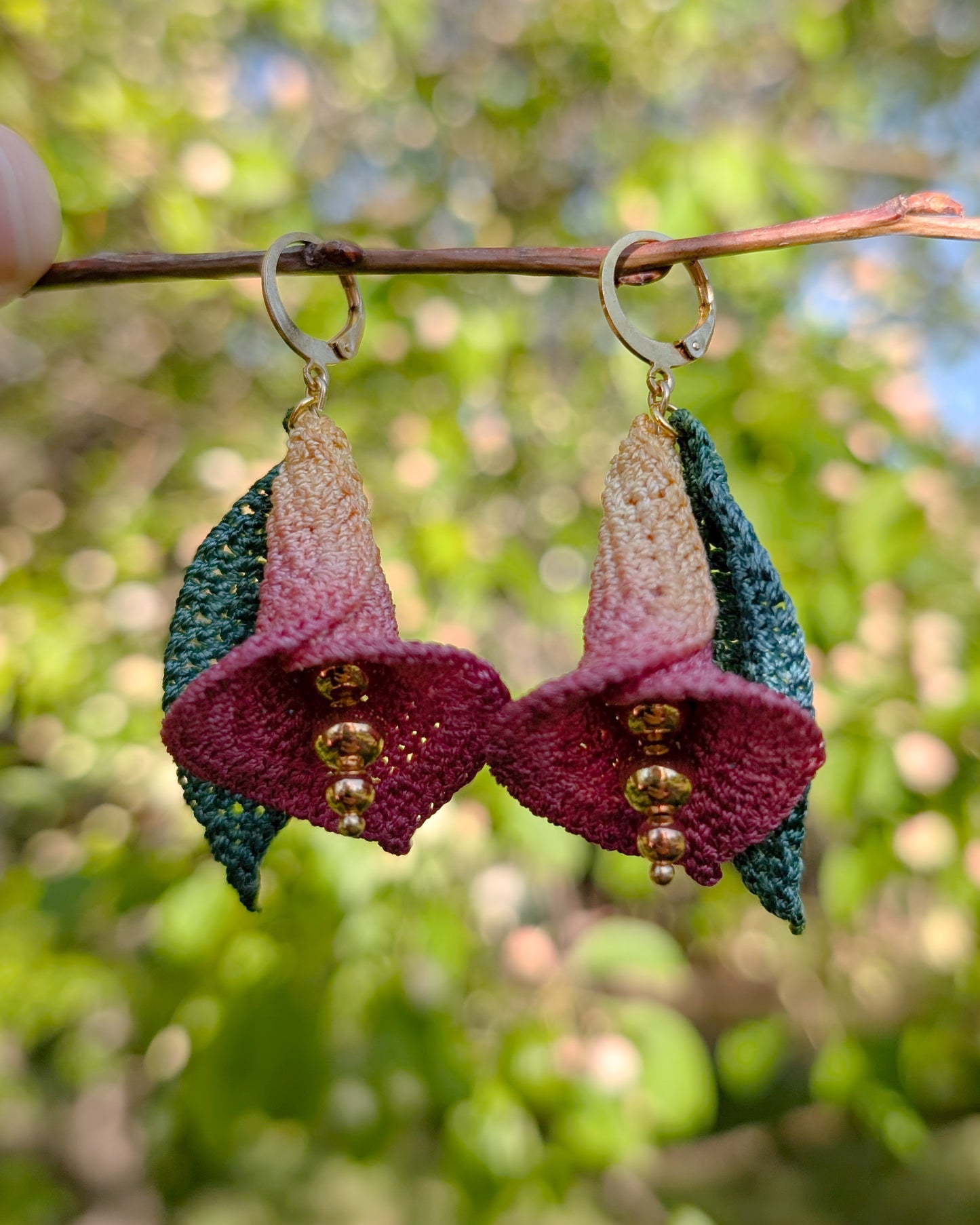 Calla Lilly Micro Crochet Earrings