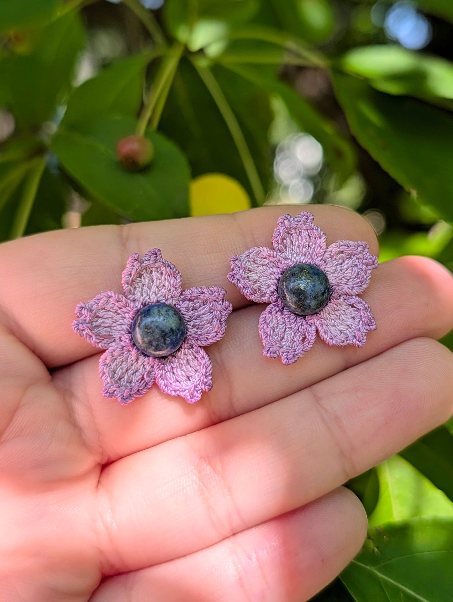 Purple Micro Crochet Earrings