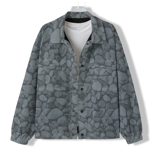 Slate Gray Pebble Beach Textured Jacket