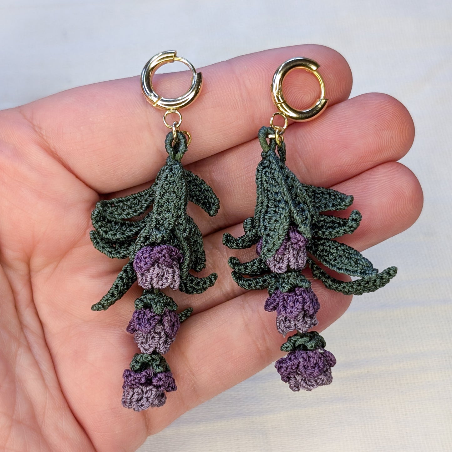 Lavender Micro Crochet Earrings