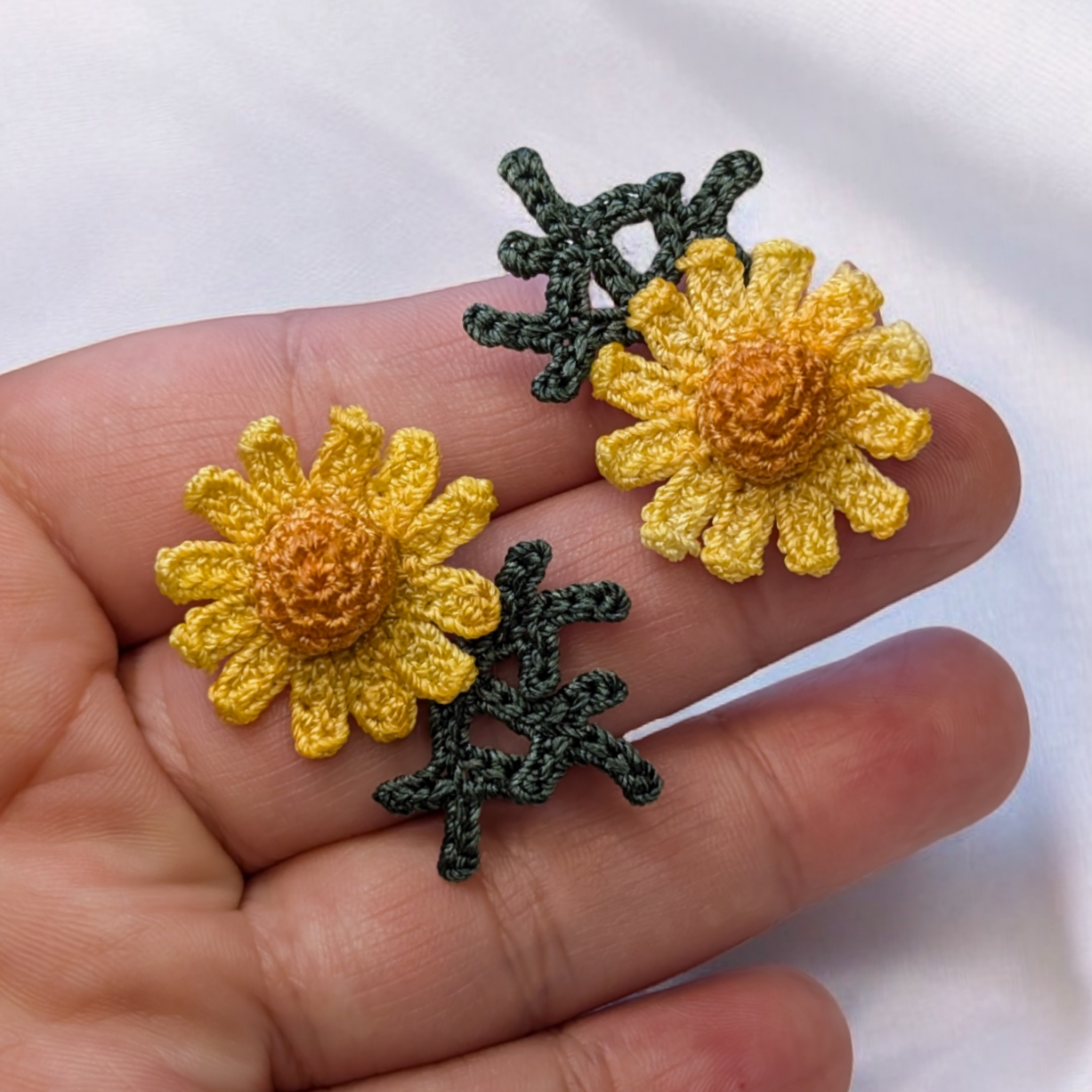 Daisy Micro Crochet Earrings