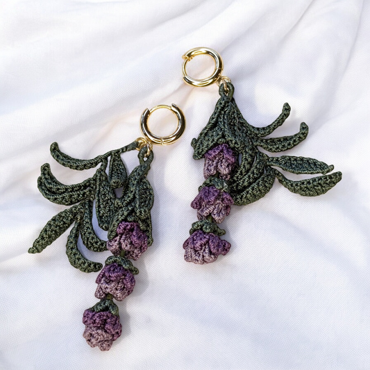 Lavender Micro Crochet Earrings