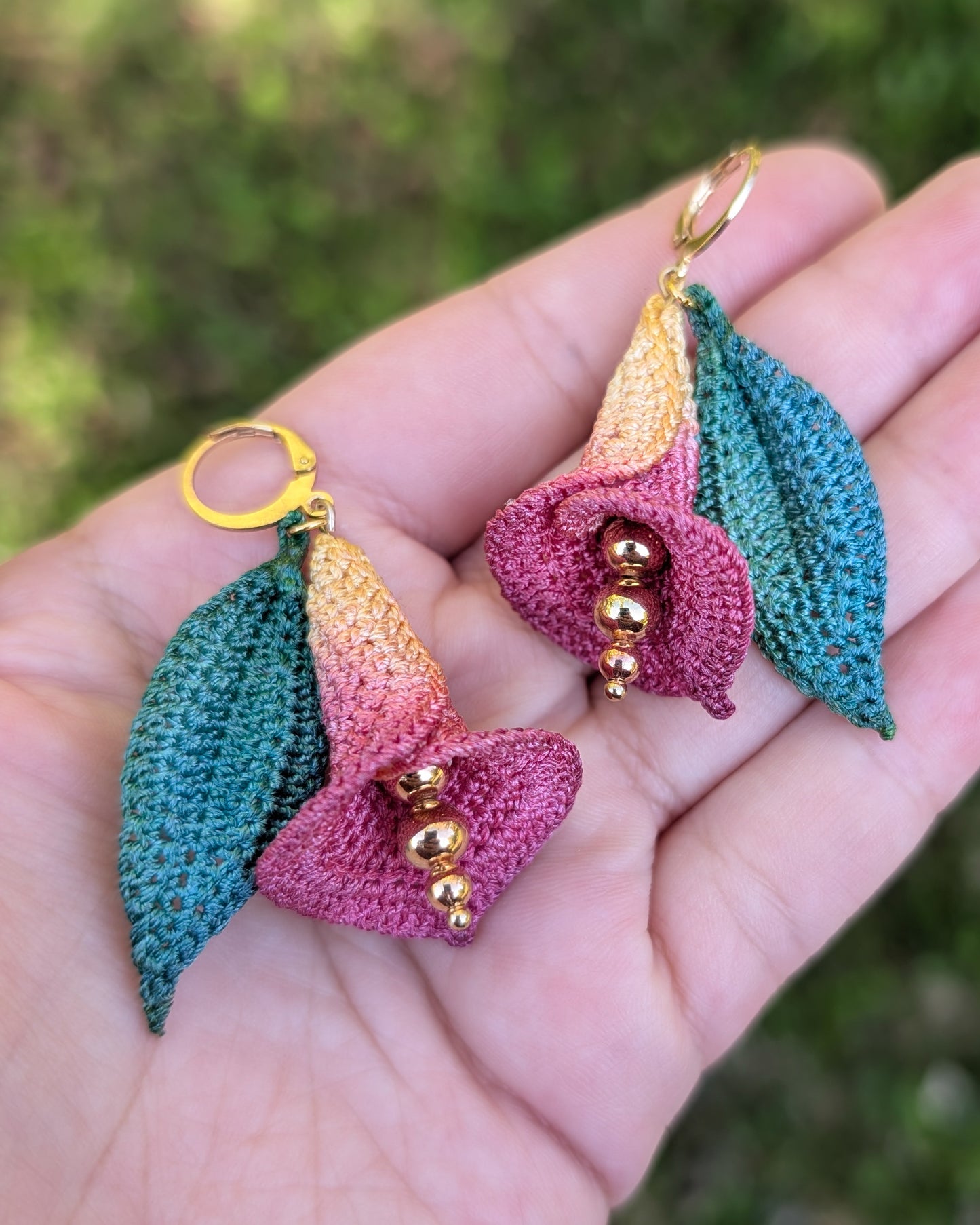 Calla Lilly Micro Crochet Earrings