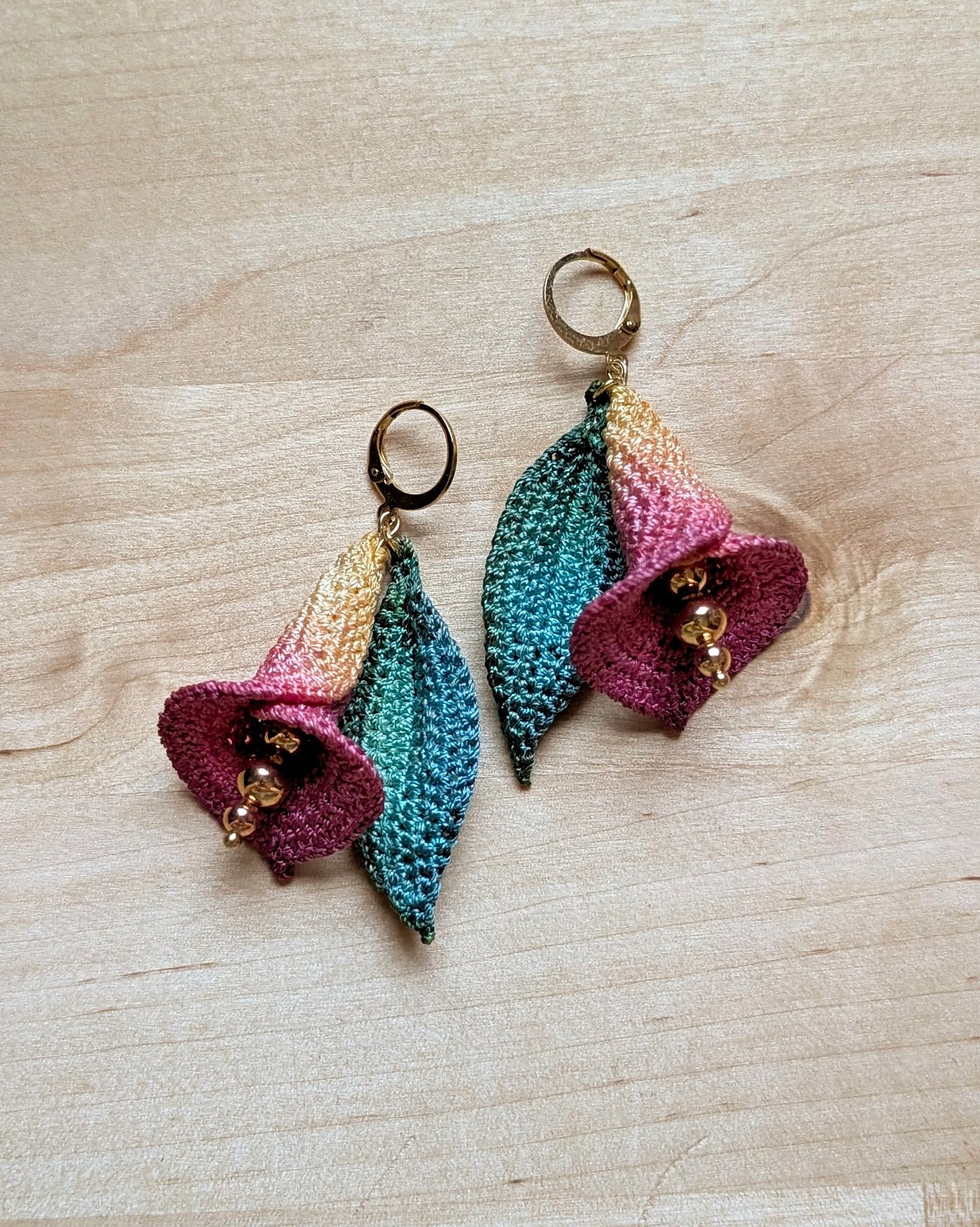 Calla Lilly Micro Crochet Earrings