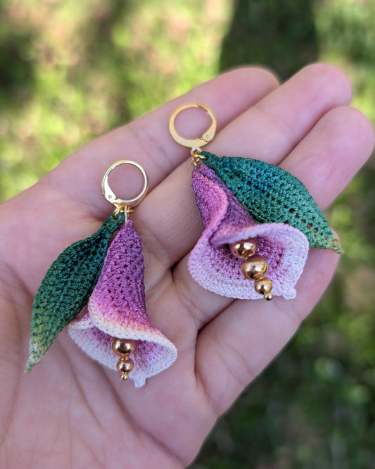 Calla Lily Micro Crochet Earrings
