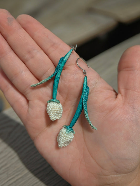 White Tulip Earrings for Katie
