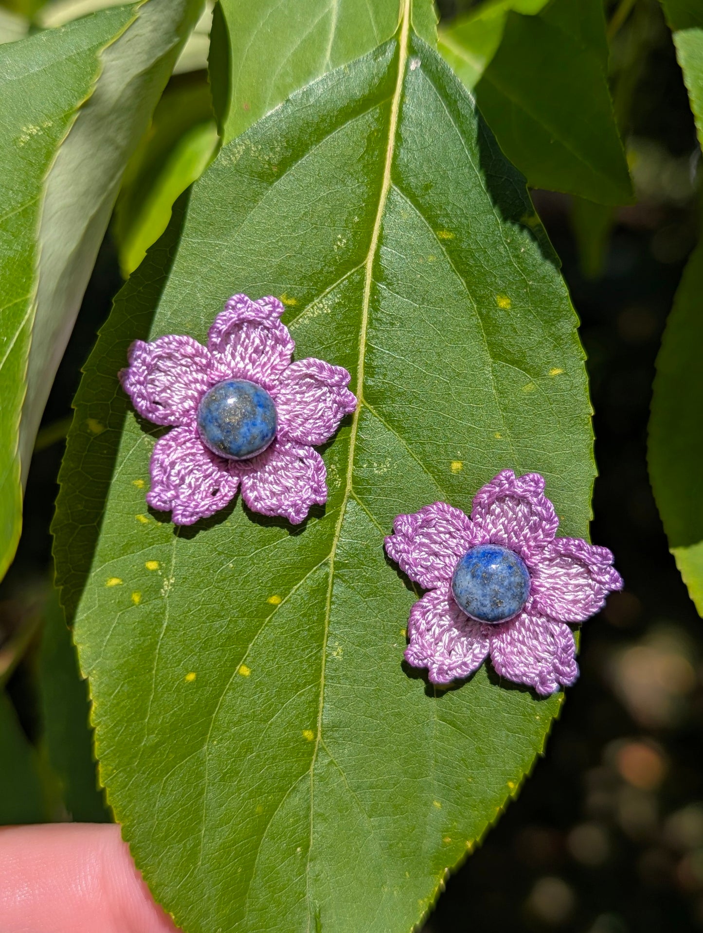 Purple Micro Crochet Earrings