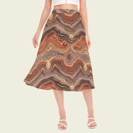 Agate Chiffon Midi Skirt